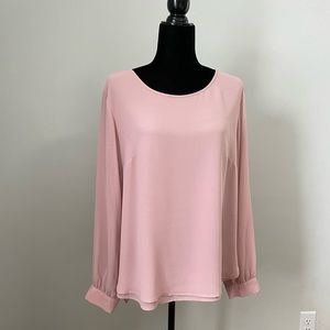 Bellatrix Semi-Sheer Double Layer Soft Pink Blouse
